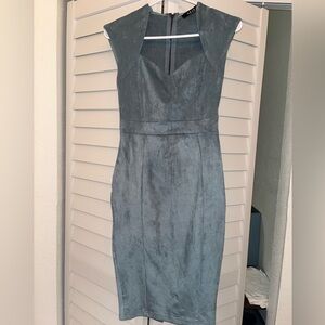 Akira Blue suede fitted dress size M. New without tag